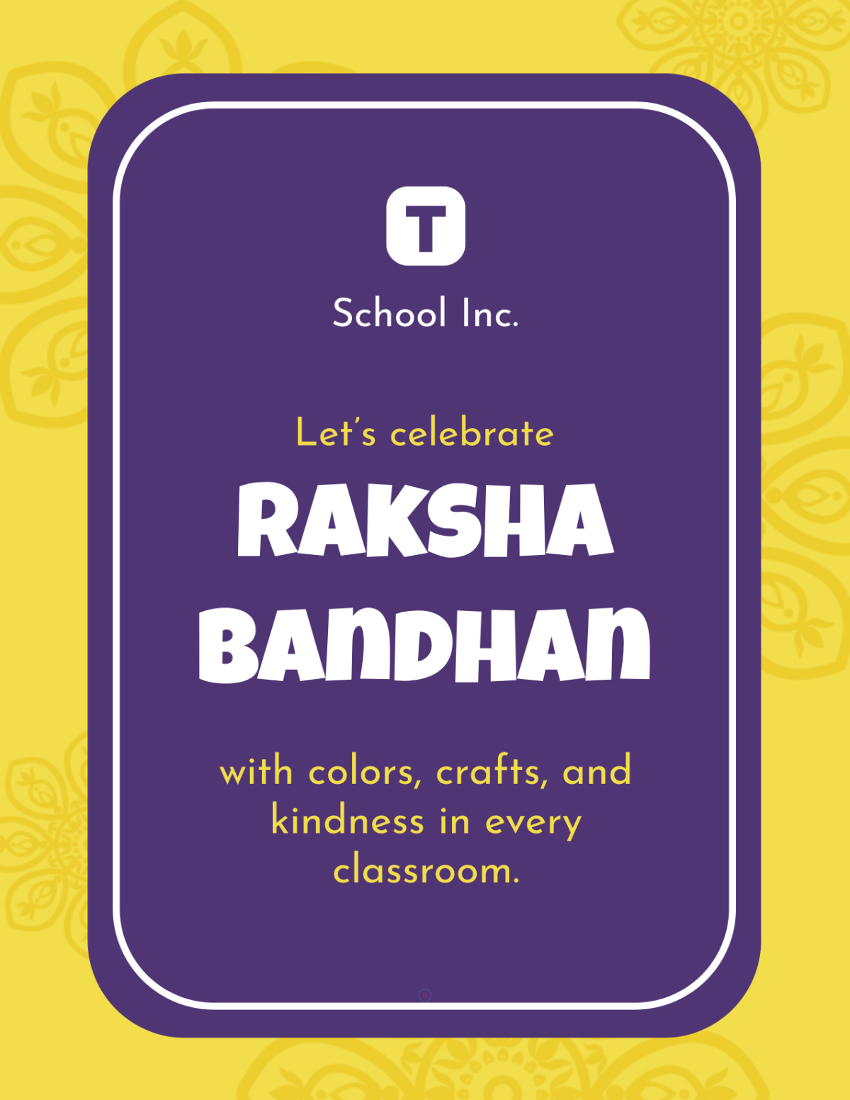 Free Yellow School Raksha Bandhan Flyer Template