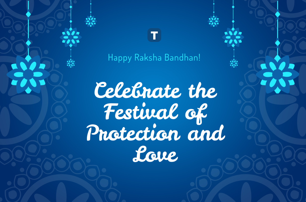 Free Gradient Blue Raksha Bandhan Banner Template