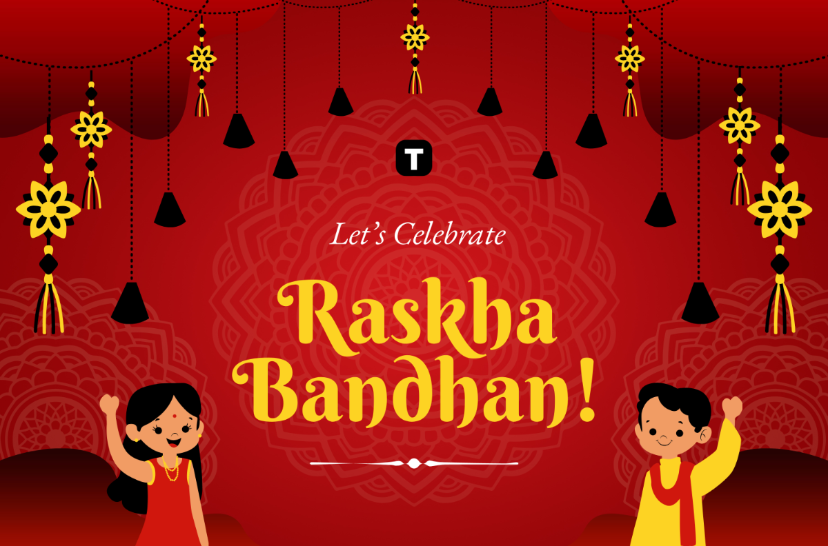 Free Cartoon Raksha Bandhan Banner Template