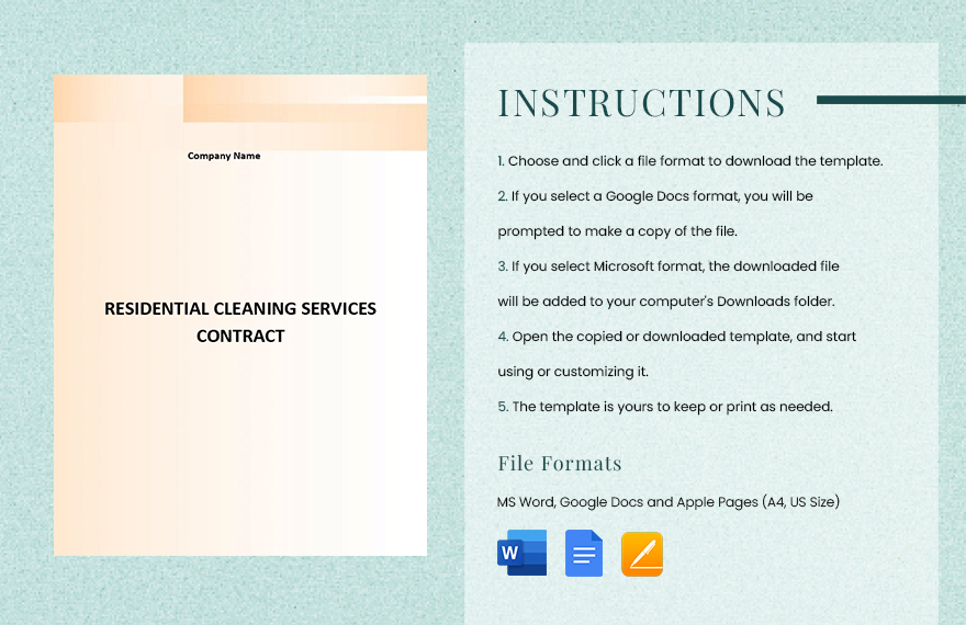 Residential Cleaning Services Contract Template