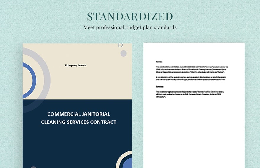 Commercial Contract Cleaning Janitorial Services Template