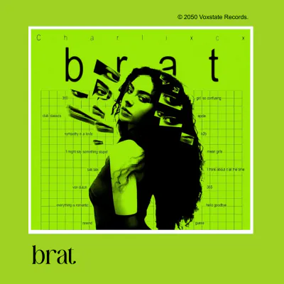 Free Aesthetic Brat Music Album Cover Template to Edit Online