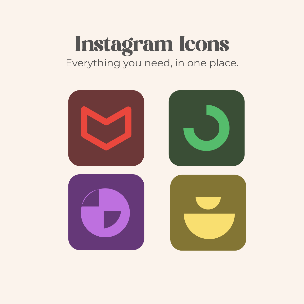 Free Colorful Instagram Icons Cover Template to Edit Online