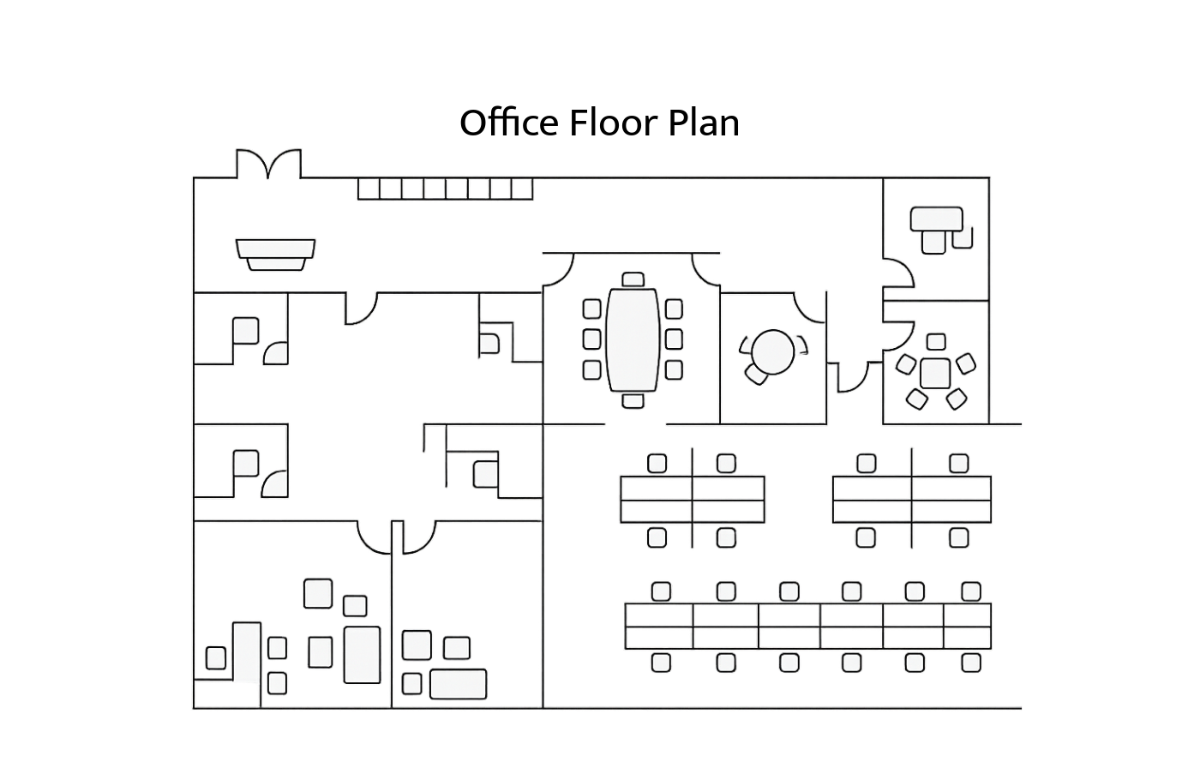 Free Blue Office Floor Plan Template