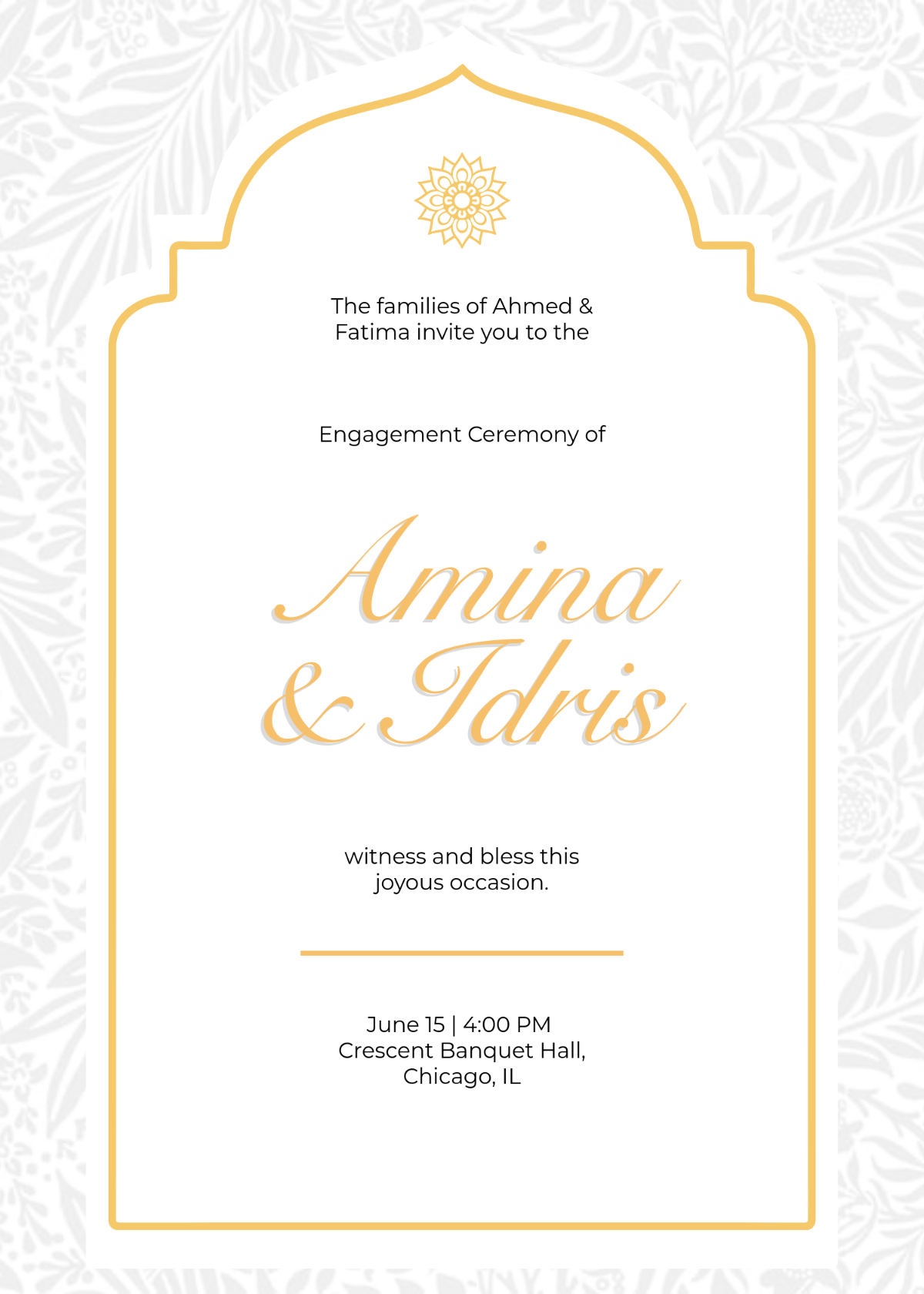 Free Islamic Engagement Invitation Template