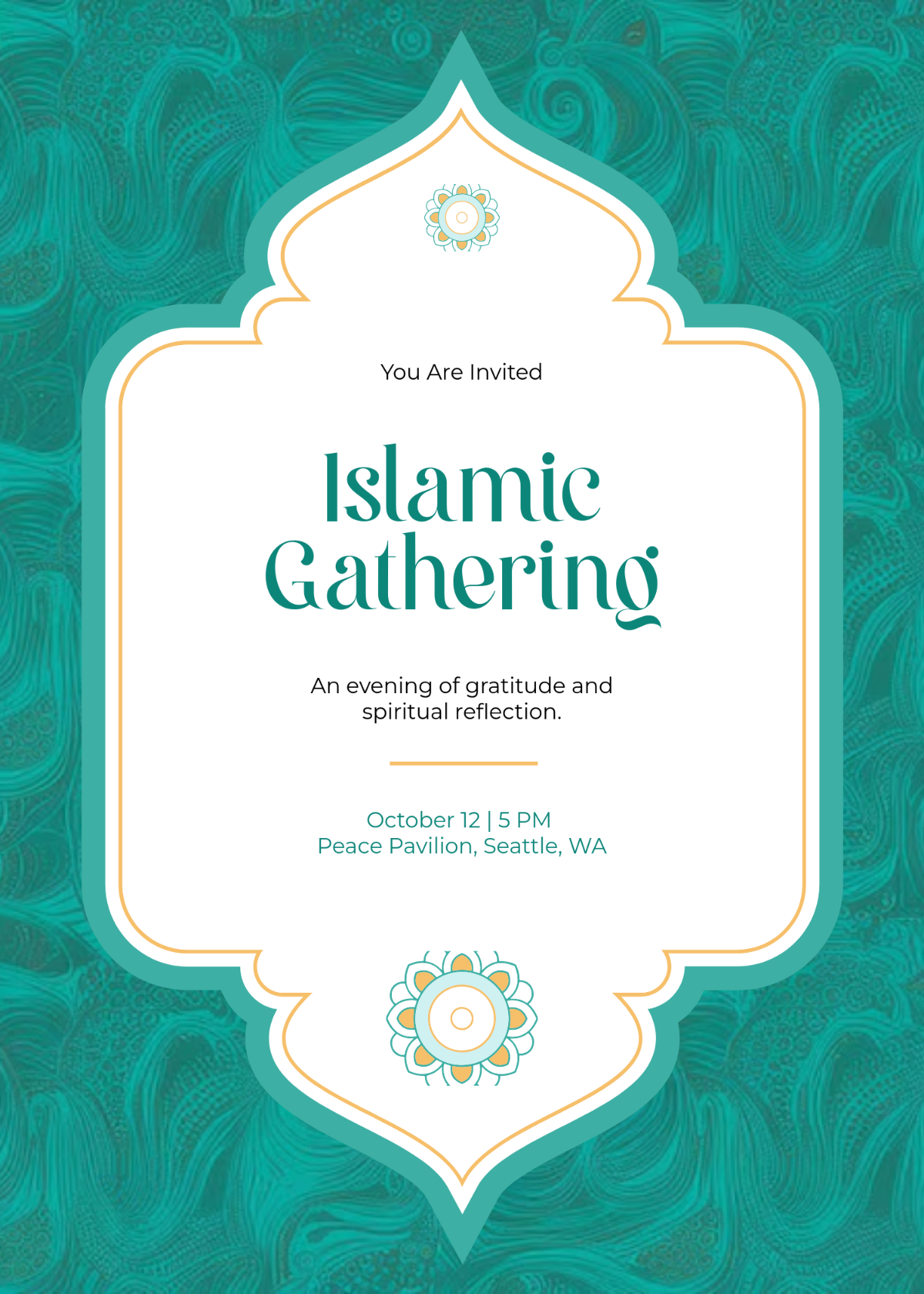 Free Islamic Invitation Card Template