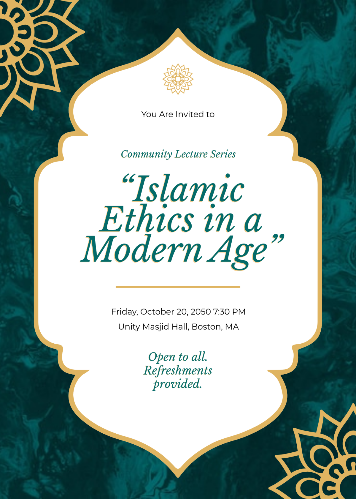 Free Aesthetic Islamic Event Invitation Template