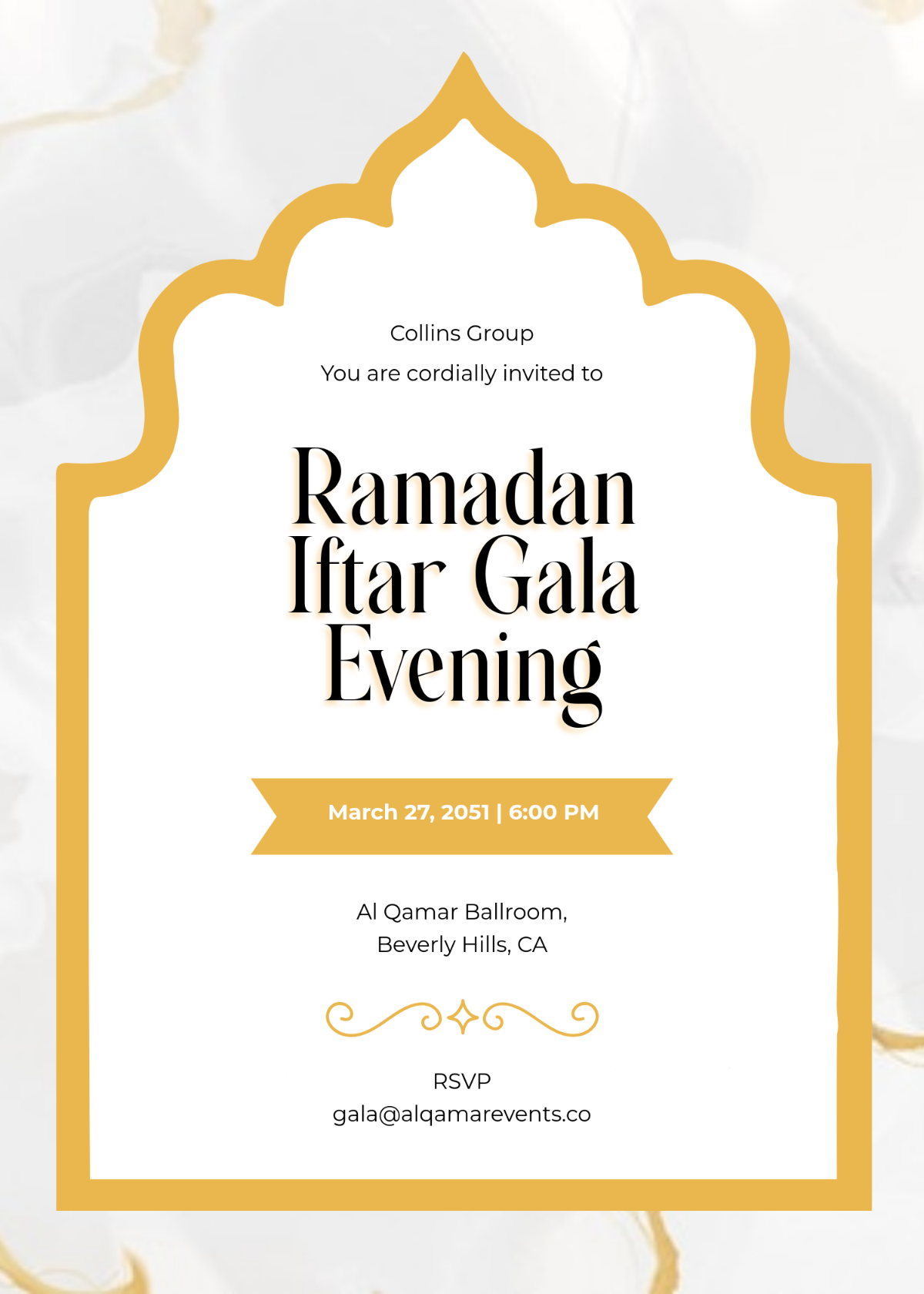 Free Luxury Gold Islamic Invitation Template