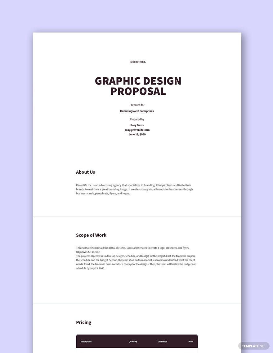 Simple Graphic Design Proposal Template