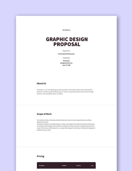 6+ FREE Graphic Design Proposal Templates [Edit & Download] | Template.net