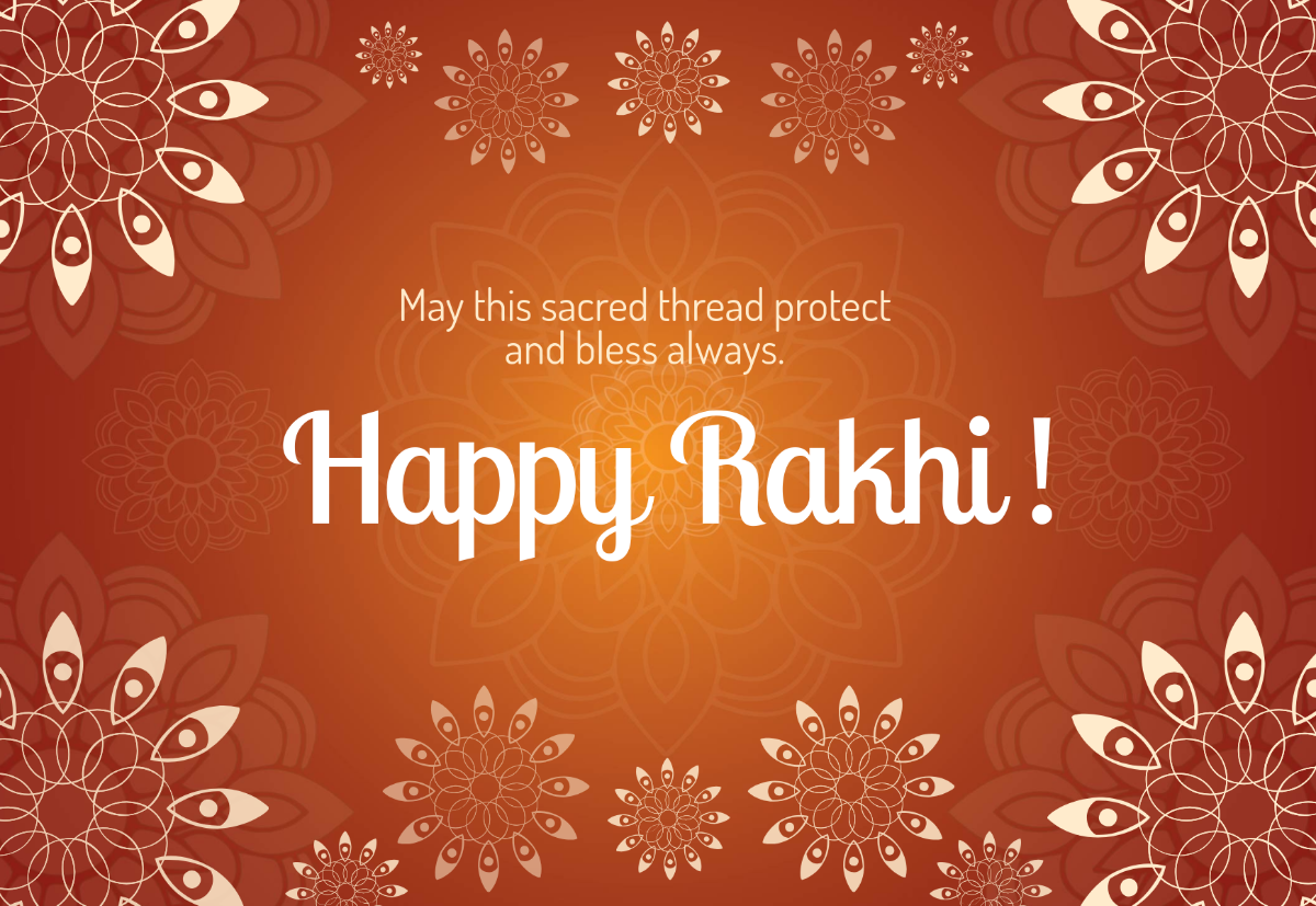 Free Traditional Raksha Bandhan Card Template to Edit Online