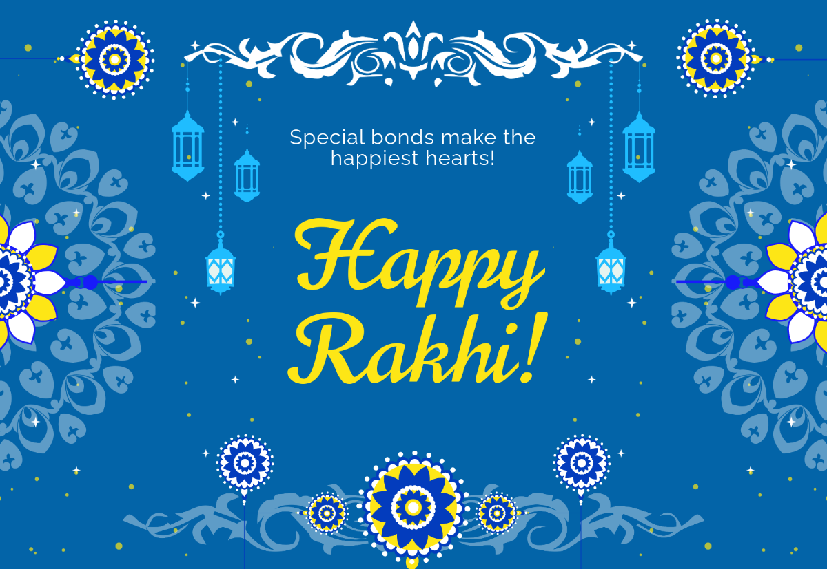 Free Colorful Cartoon Raksha Bandhan Card Template to Edit Online