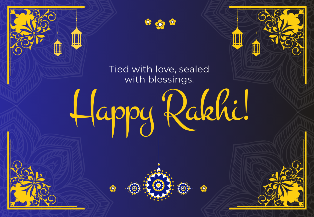 Free Gradient Raksha Bandhan Card Template to Edit Online