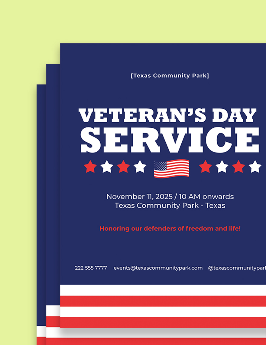 Veterans Day Service Flyer Template