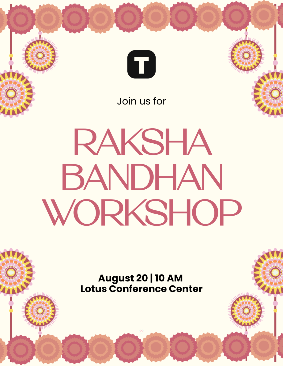 Free Professional Workshop Raksha Bandhan Flyer Template