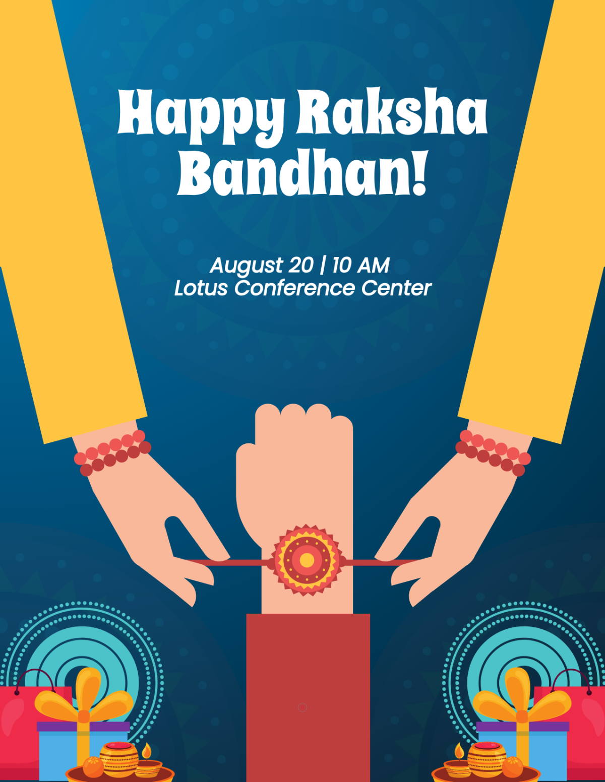 Free Creative Raksha Bandhan Greetings Flyer Template