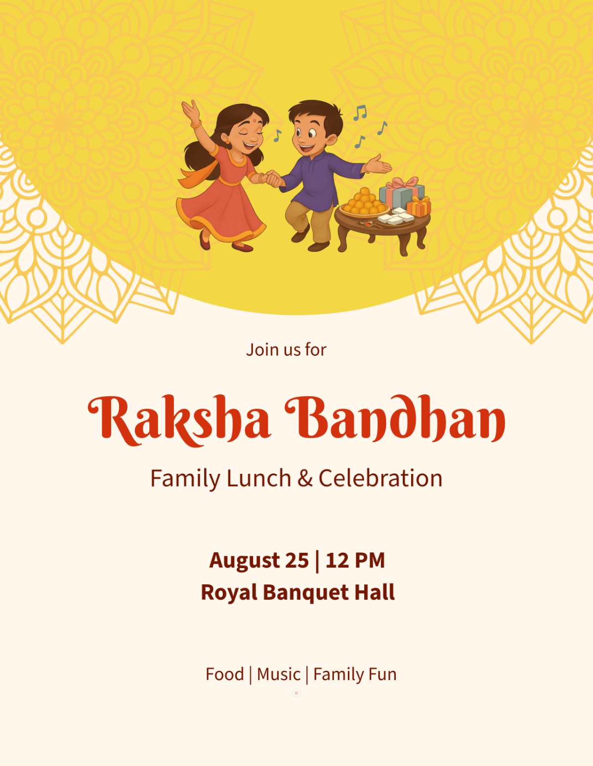 Free Simple Portrait Raksha Bandhan Flyer Template
