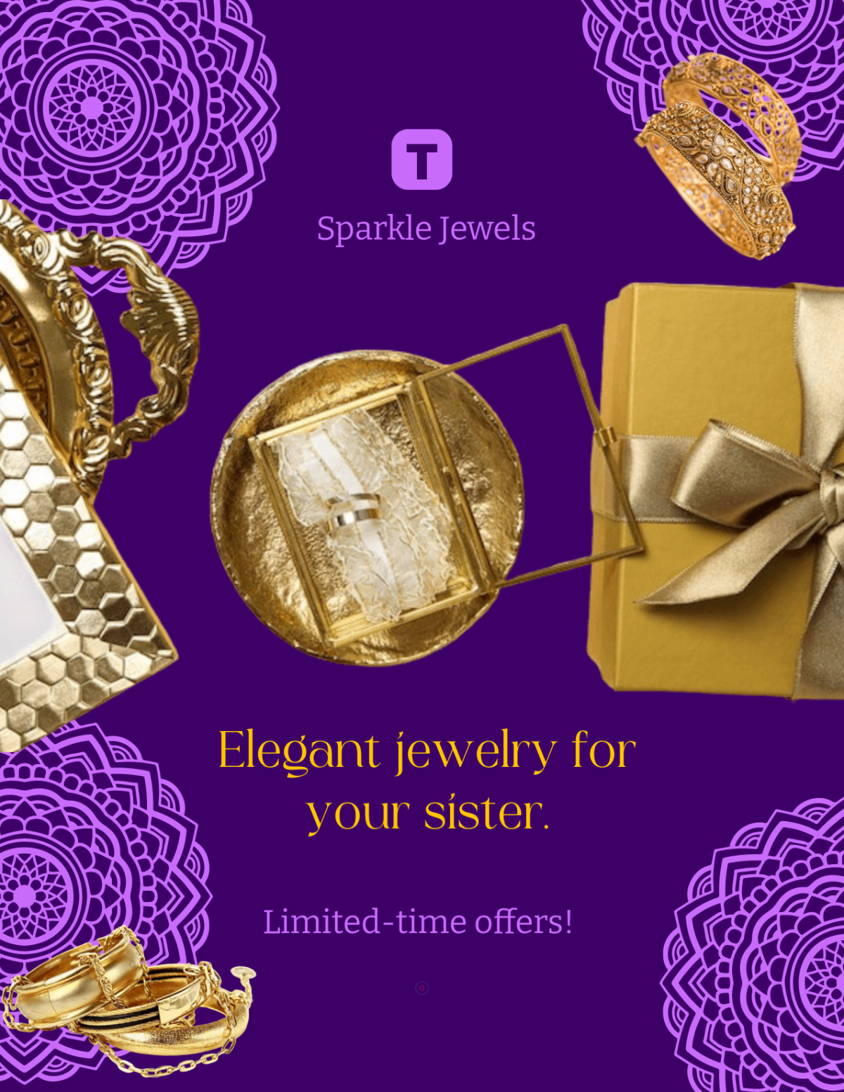 nPurple Raksha Bandhan Gift Flyer Template
