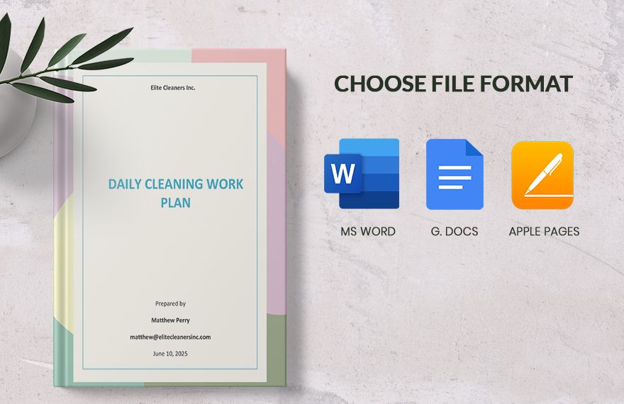Daily Cleaning Plan Template