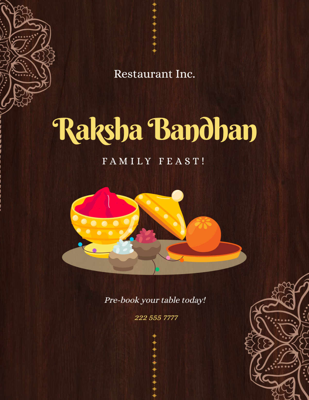 Free Food Raksha Bandhan Flyer Template