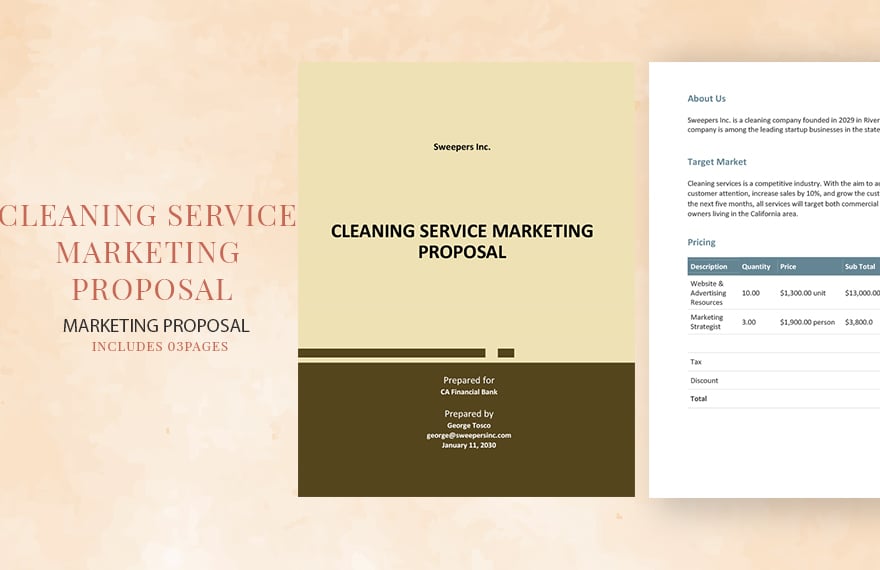Cleaning Proposal Template in Apple Pages, Imac