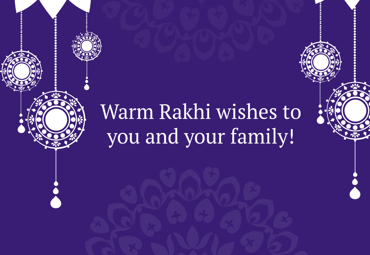Free Purple Raksha Bandhan Wishes Card Template to Edit Online