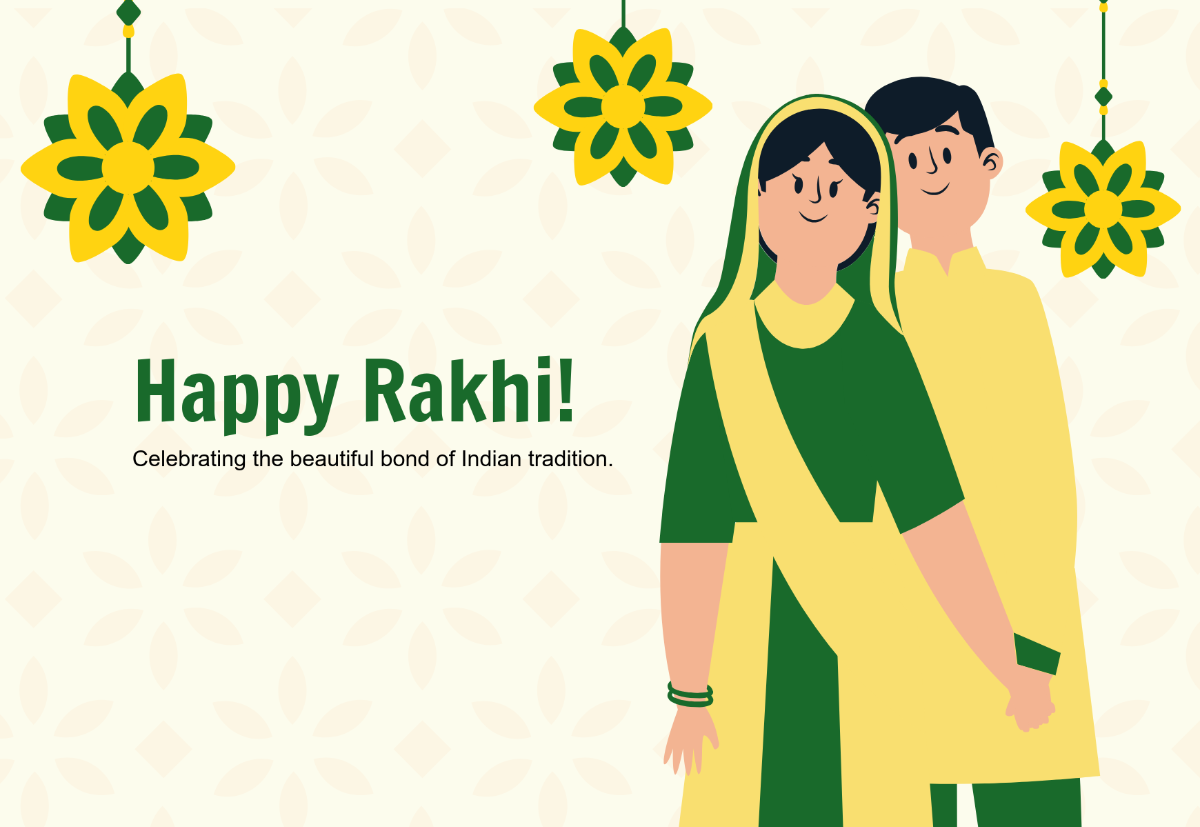 Free Indian Raksha Bandhan Card Design Template to Edit Online