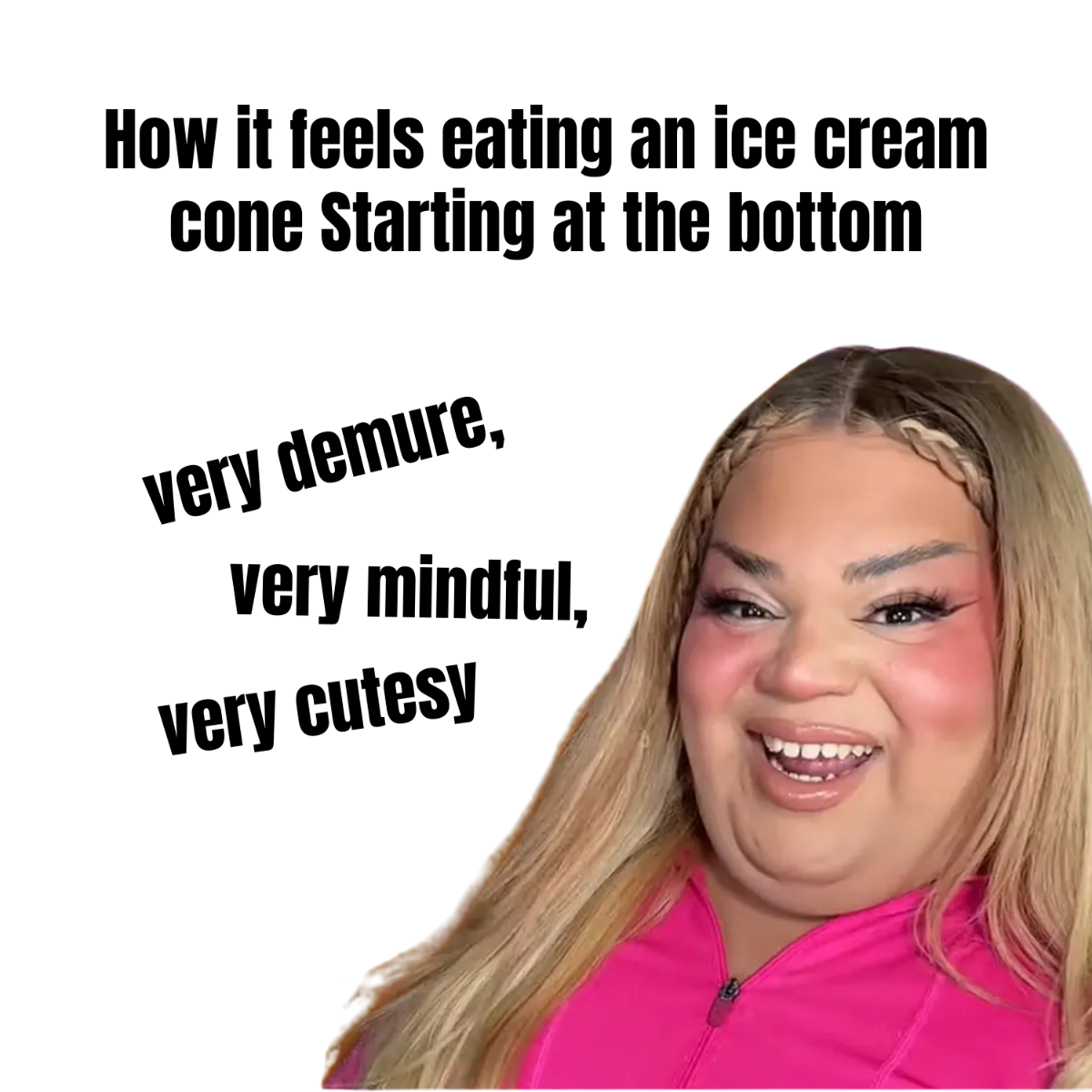 Free Demure Meme Template to Edit Online