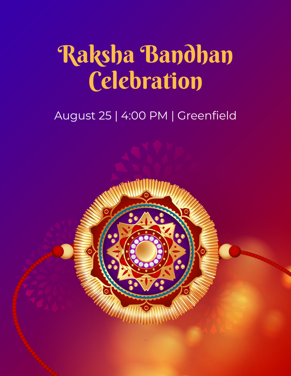 Free Gradient Background Raksha Bandhan Flyer Template