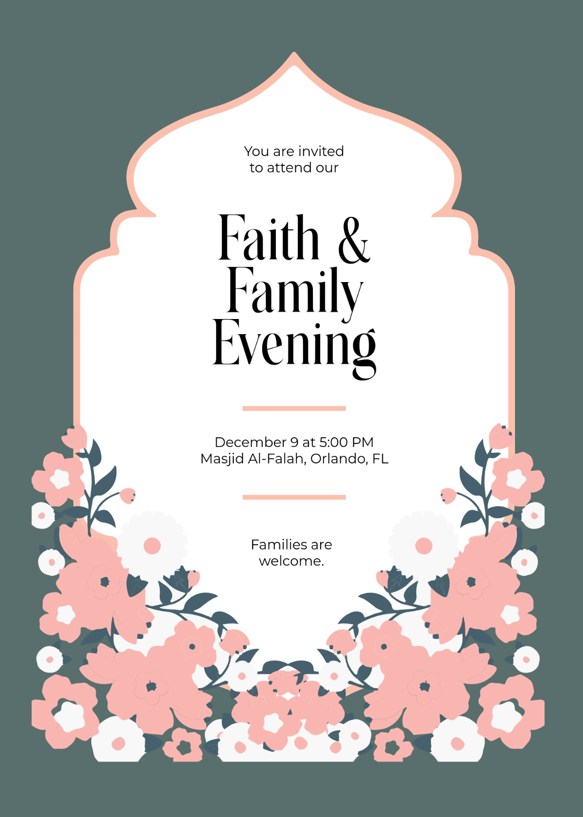Free Colorful Floral Islamic Invitation Template
