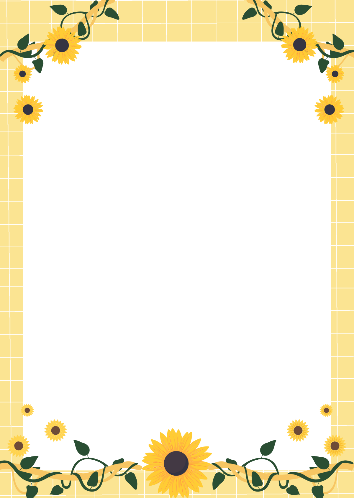 Sunflower Page Border Template