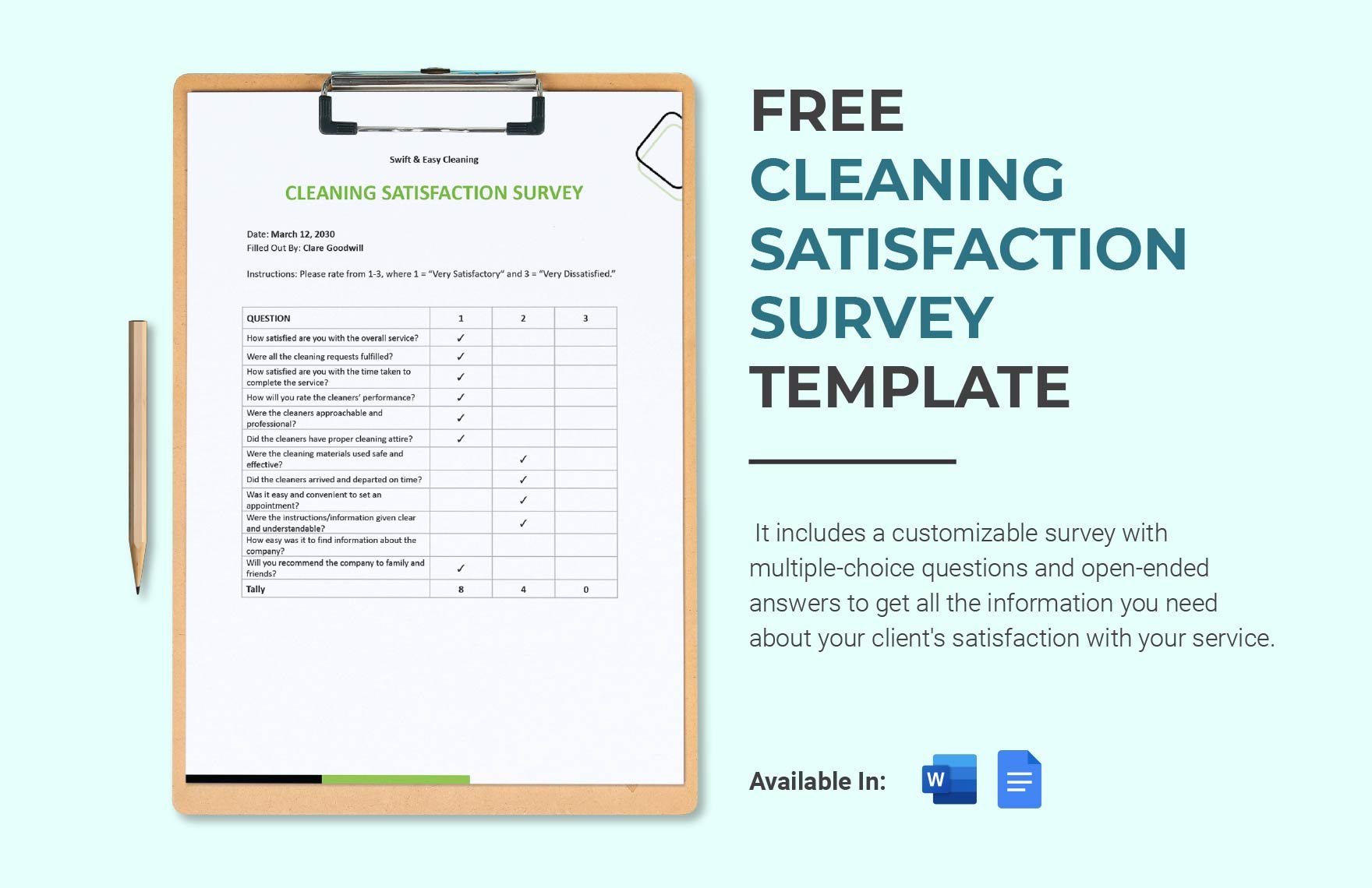 Cleaning Satisfaction Survey Template