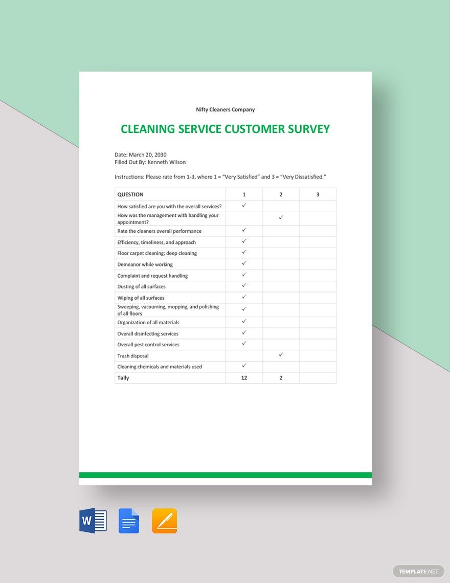 Cleaning Service Customer Survey Template