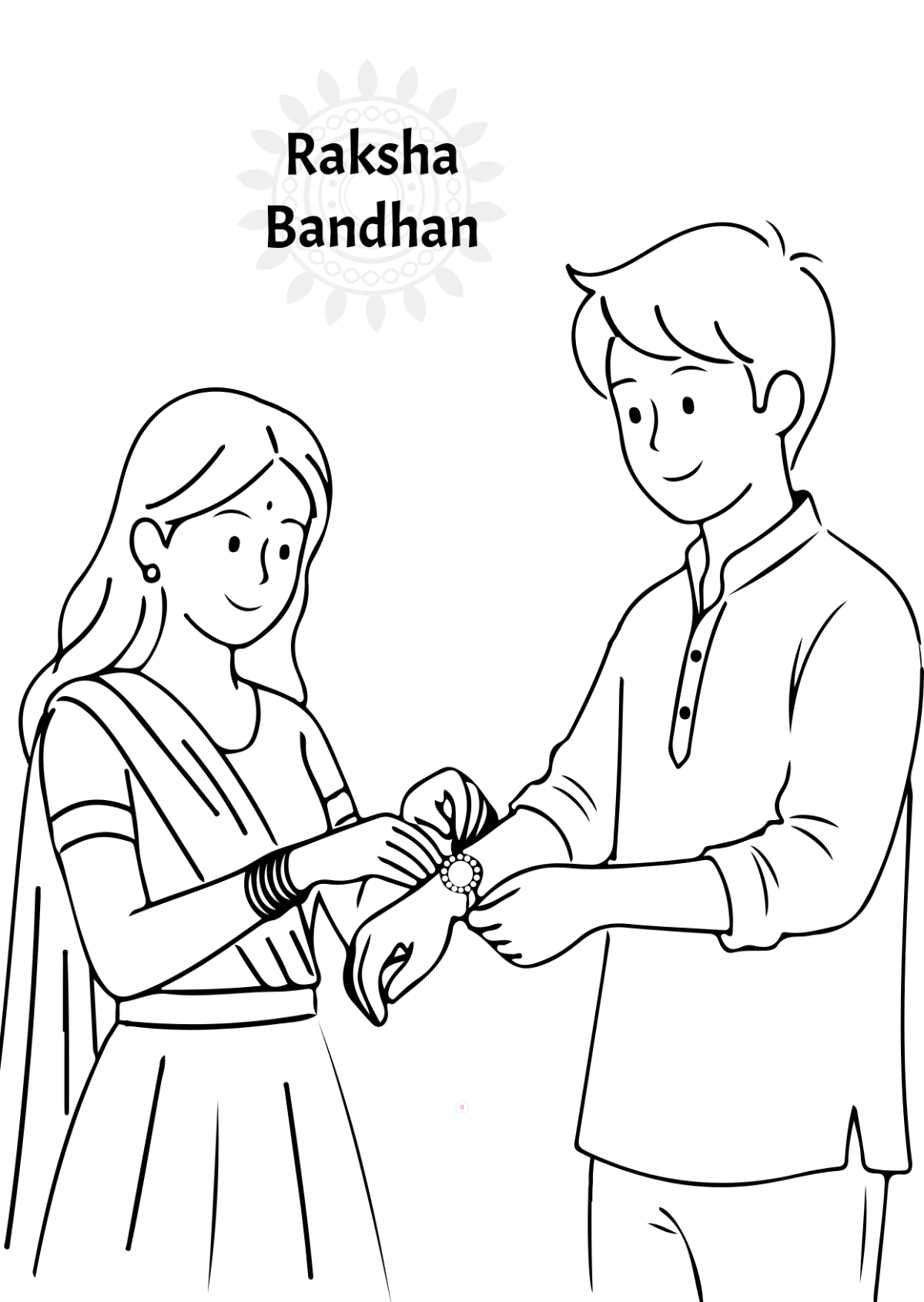 Free Raksha Bandhan Sketch Template