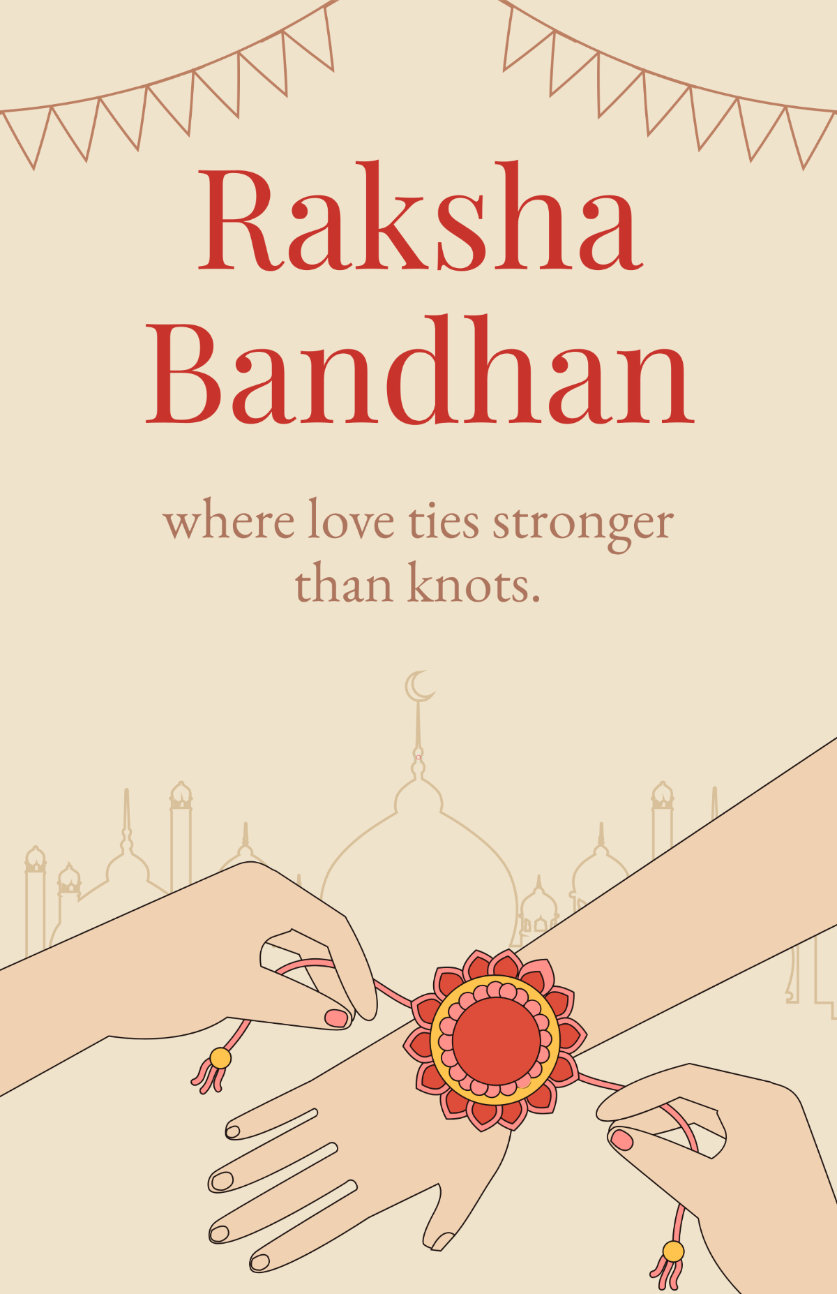 Free Raksha Bandhan Poster Drawing Template to Edit Online