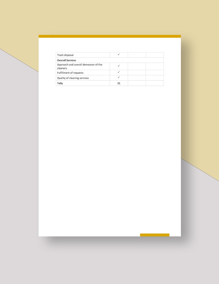Cleaning Service Survey Form Template