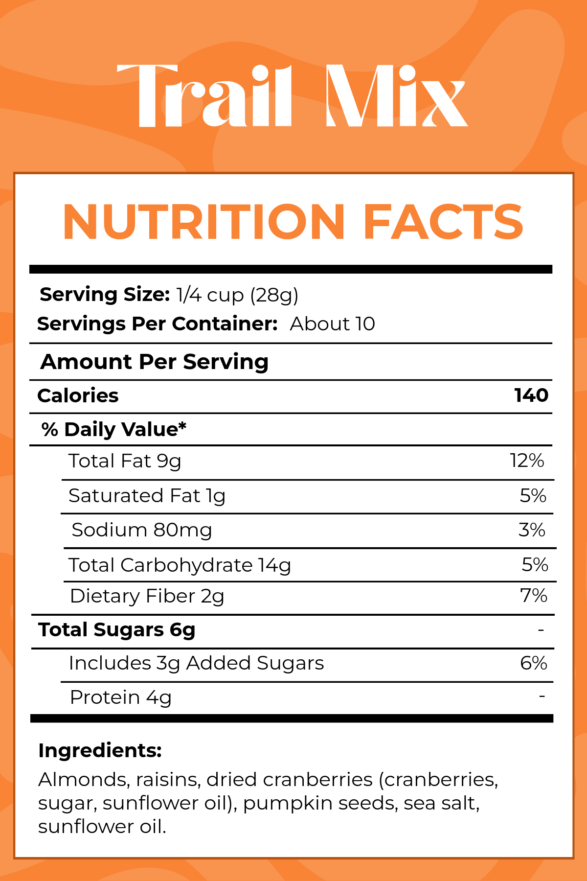 Free Ingredients Nutritional Label Template