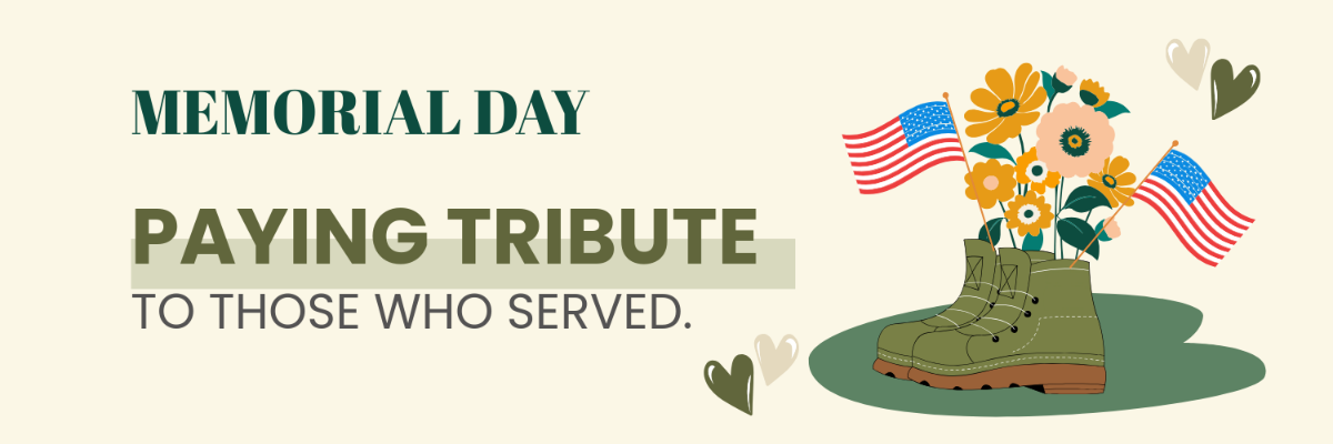 Free Memorial Day X Header Template to Edit Online