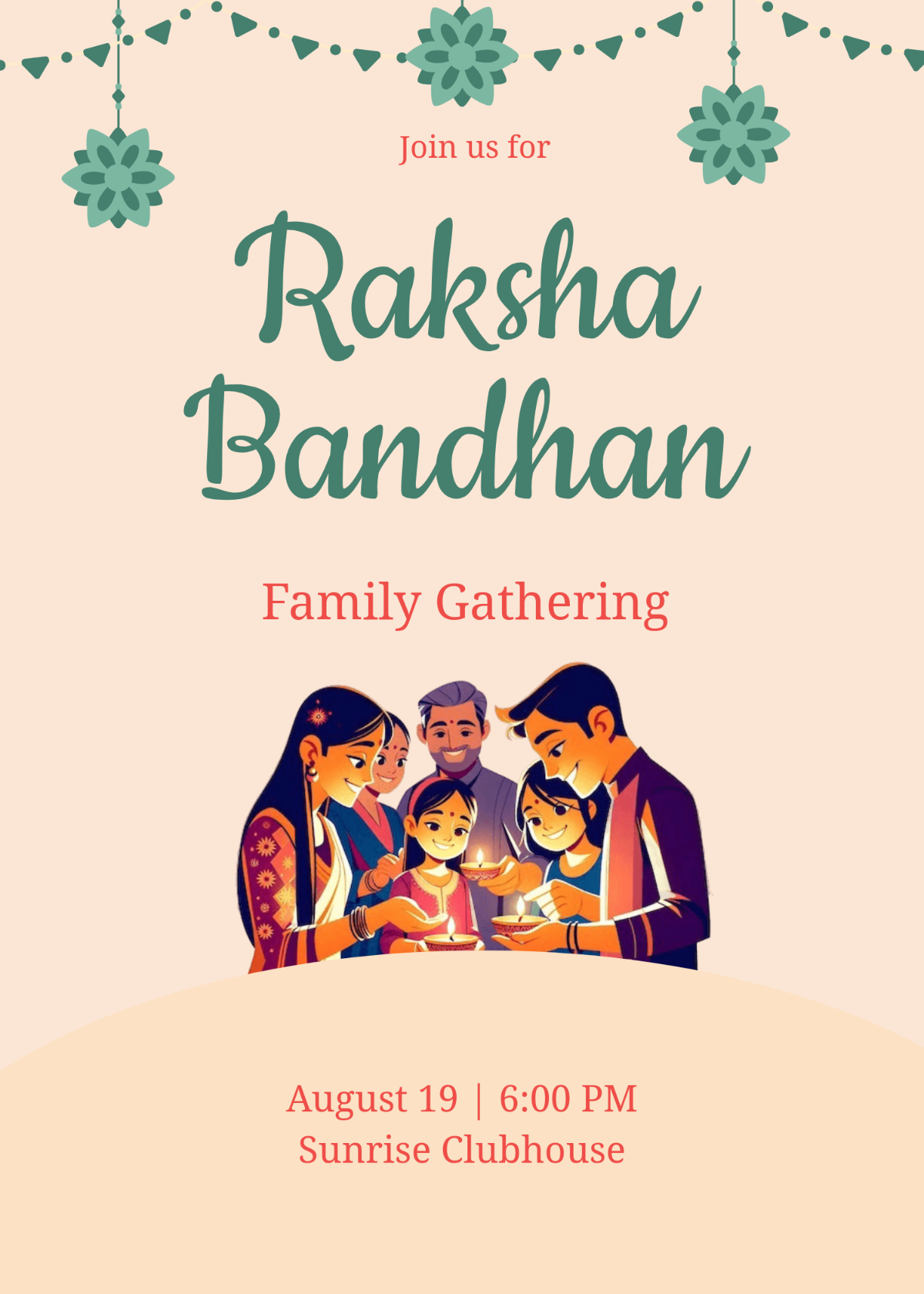 Free Raksha Bandhan Invitation Template to Edit Online