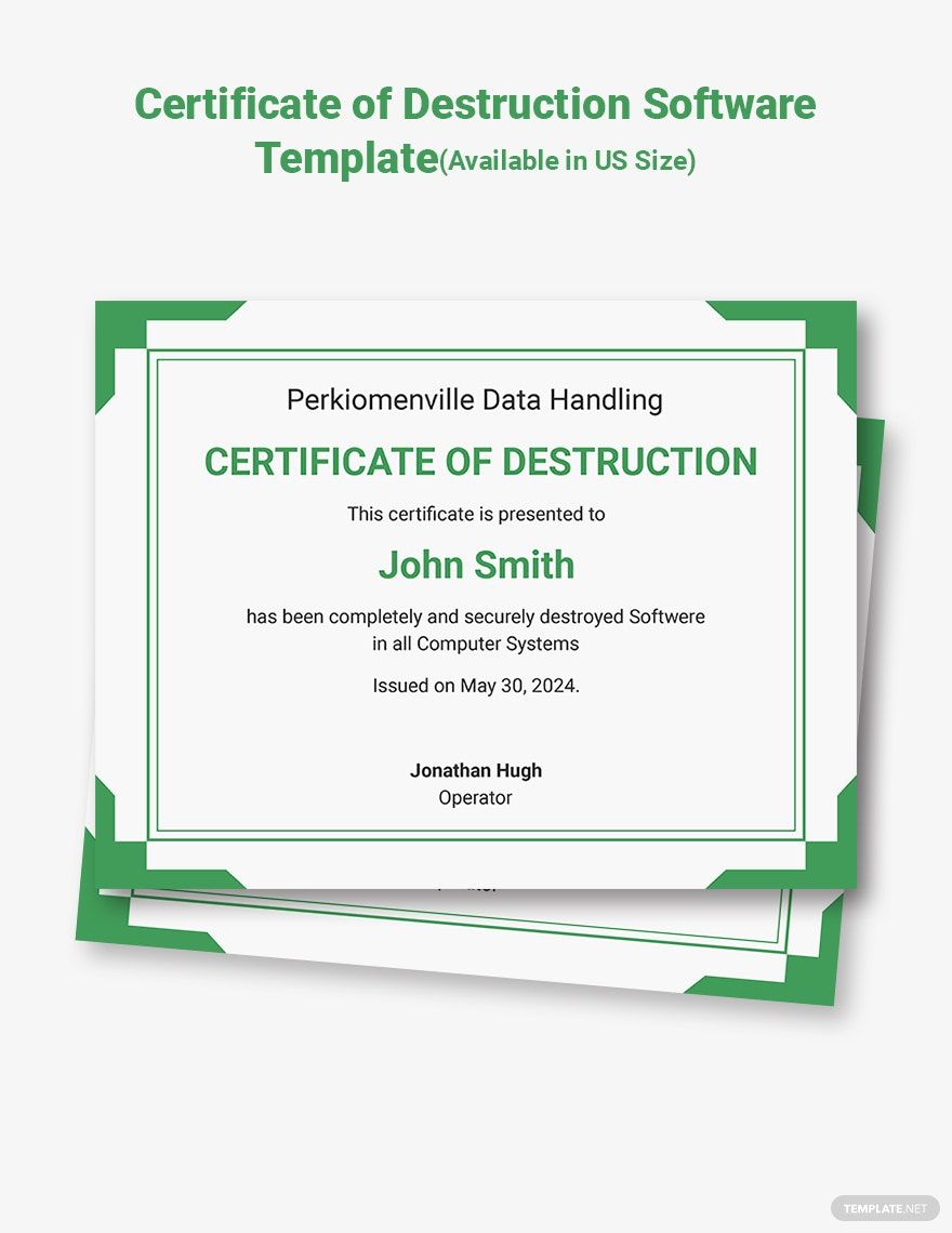 Certificate of Destruction Software