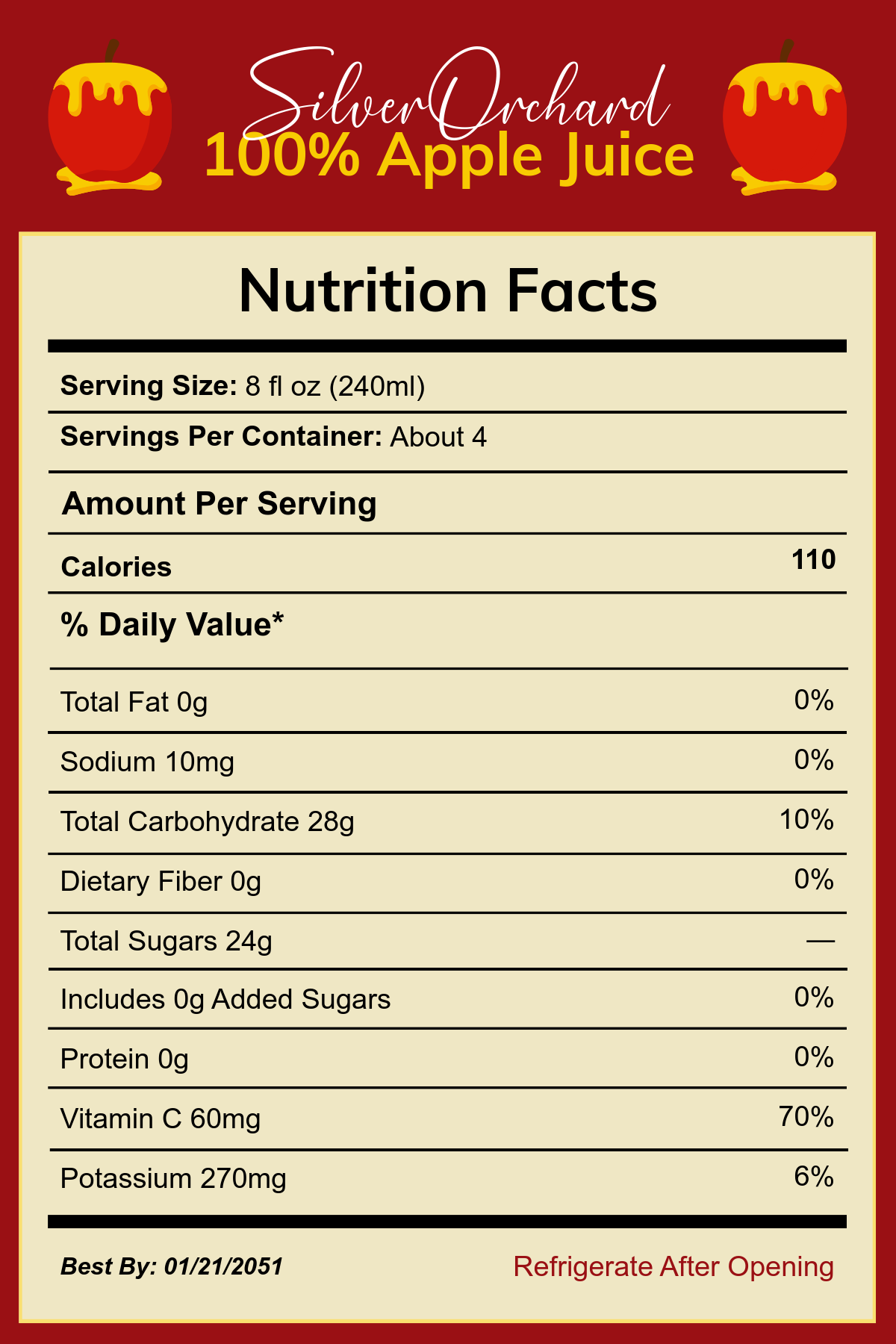 Free Apple Juice Nutritional Label Template