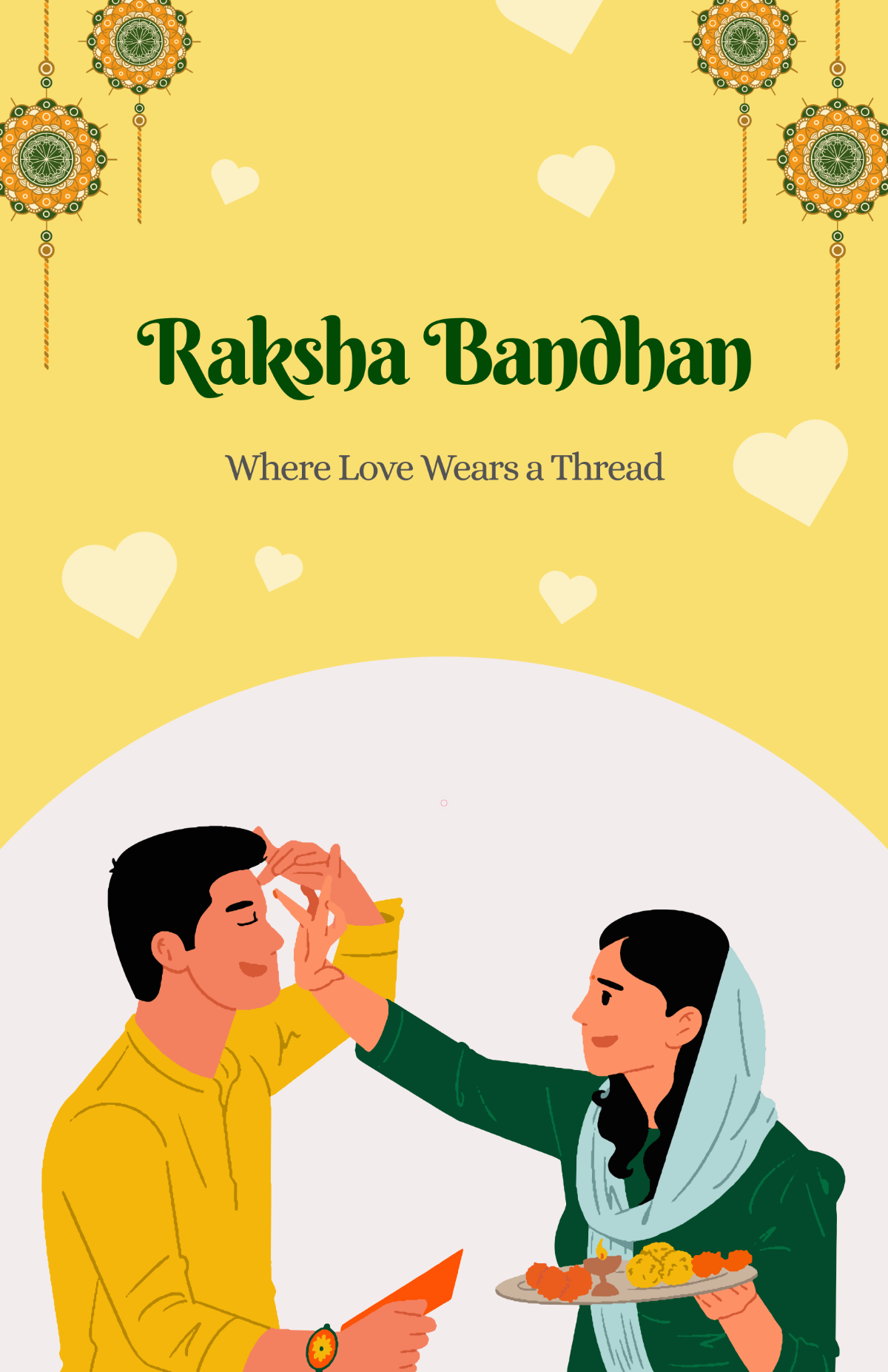 Free Raksha Bandhan Poster Design Template to Edit Online