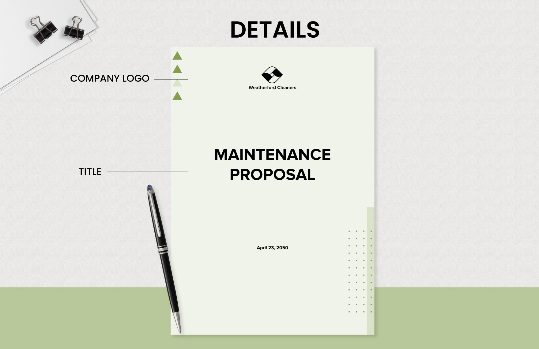 Maintenance Proposal Template