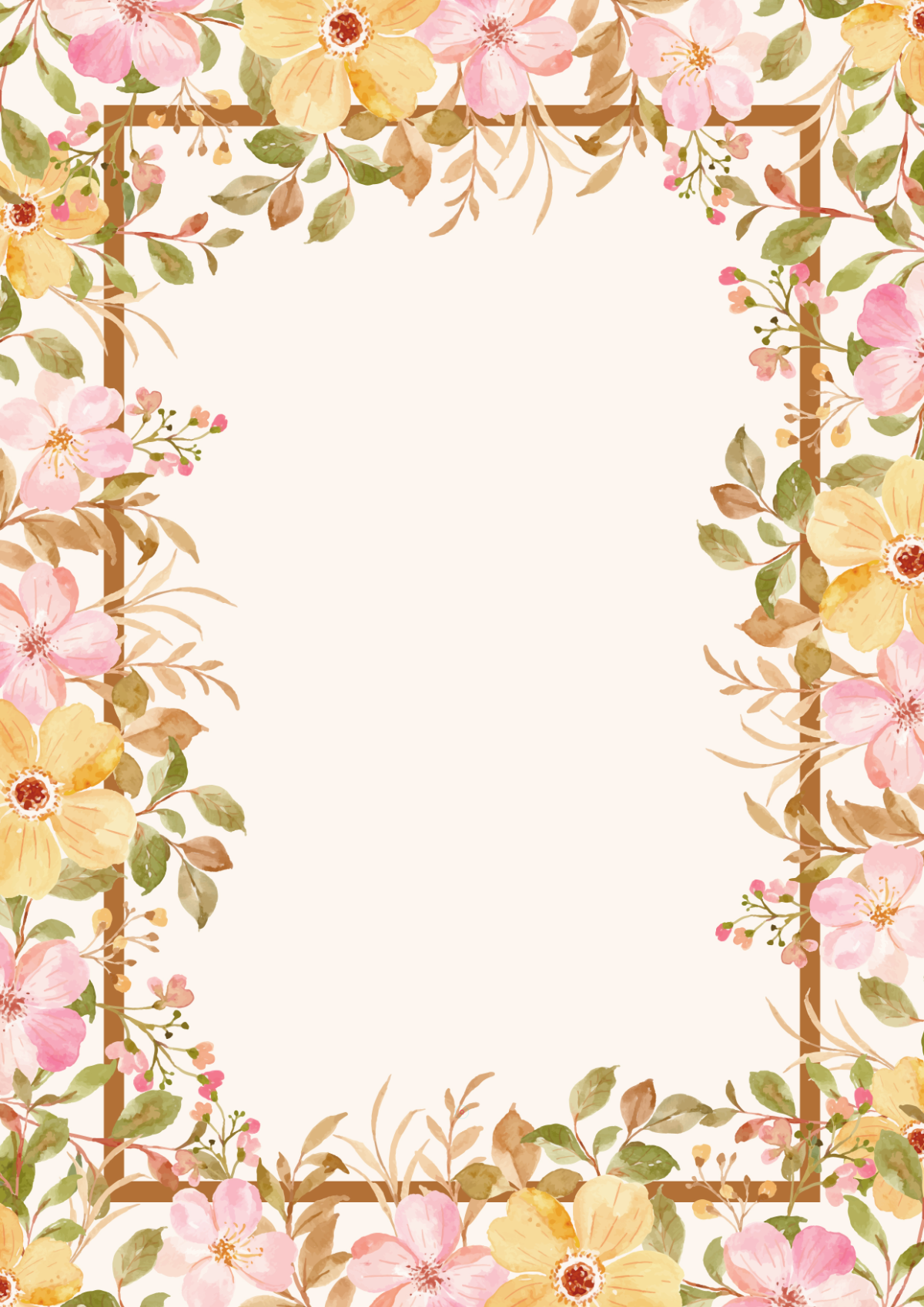 Free Aesthetic Floral Page Border Template