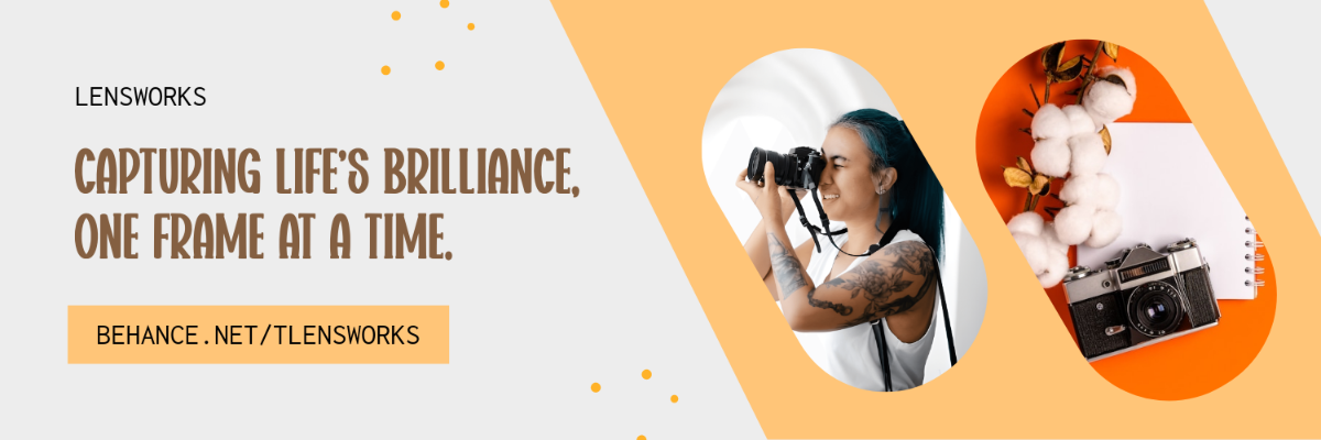 Free Photography X Header Template to Edit Online