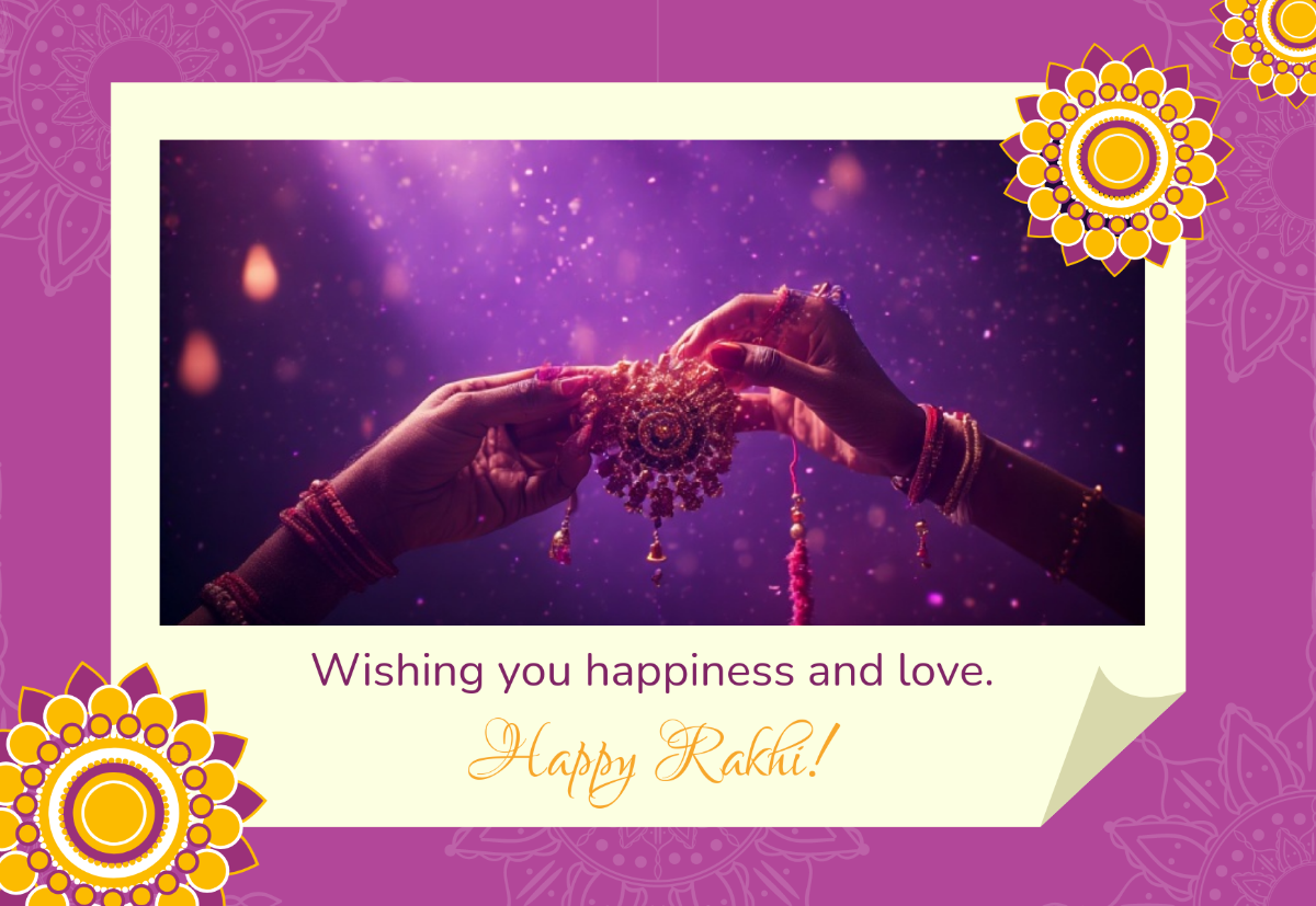 Free Raksha Bandhan Photo Card Template to Edit Online