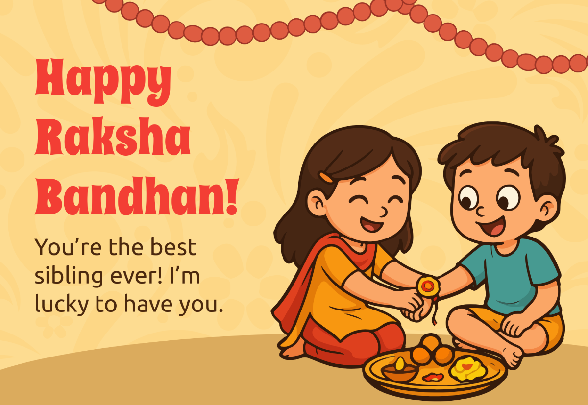 Free Raksha Bandhan Card for Kids Template to Edit Online