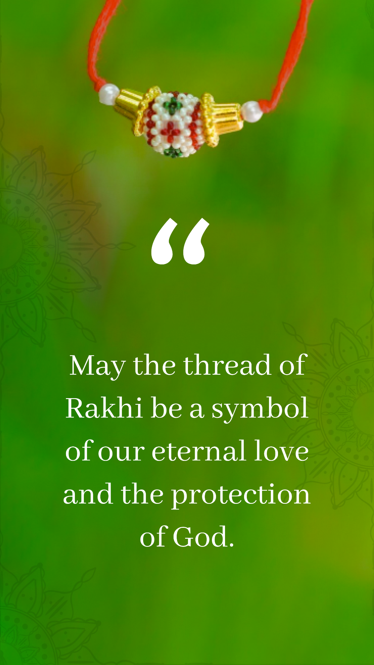 Free Green Religious Raksha Bandhan Quote Template