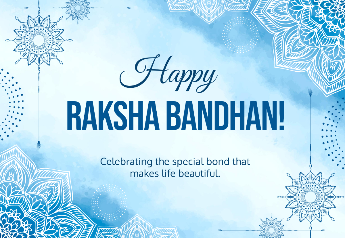 Free Watercolor Background Raksha Bandhan Card Template to Edit Online