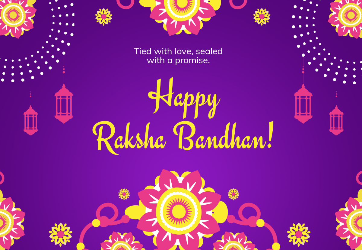 Free Floral Raksha Bandhan Card Template